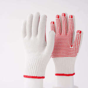 PVC-handschoen stippenmachine witte gebreide katoenen veiligheidshandschoenen PVC gestippeld EN388 algemeen gebruik 7oz DLZ China duurzaam flexibel - Product Image 5