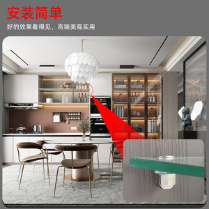 Ming Xin Zinc Alloy Glass Clip Adjustable Shelf Support Nickel Plated Gunmetal <b>Cabinet</b> Wine Rack Accessory - Product Image 3