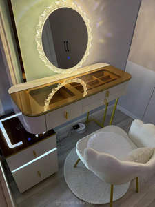 Table de maquillage moderne simple en bois massif Table à langer intelligente avec charge <span class=keywords><strong>sans</strong></span> <span class=keywords><strong>fil</strong></span> Multifonctionnelle Coiffeuse de chambre à coucher - Product Image 5