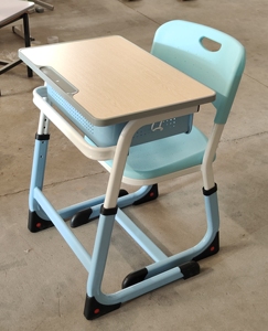 Muebles Escolares, Conjunto de Escritorio y Silla Individual para Estudiantes Universitarios, Conjunto Moderno de Escritorio y Silla de MDF para Niños de Primaria - Product Image 2