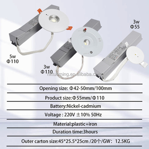 Tuoming Slim Rechargeable 5W Recessed Mounted Down Light Slim Panel Fire Led Driver Power Supply Emergency Ufo <b>Downlight</b> - Product Image 2