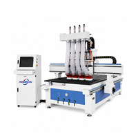 Router CNC Jinan Mosencnc de Alta Eficiencia 1325 con 4 Husillos y Motor de 4kW, Mesa de Vacío para Tallado de Madera, Muebles y Puertas, Producción en Masa