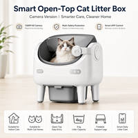 Kamera Kotak Pasir Kucing Pintar, Pemantauan Jarak Jauh via Aplikasi, Tampilan HD Real-Time, Pembersihan Otomatis, Sensor Gaya, Deteksi Radar, Kotoran Kucing