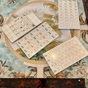 Eleshine ES-MJ41P 160 Piezas de Mahjong Americano de Acrílico de 4 Capas con Diseño de Pétalos de Durazno, Fichas Grabadas con Puntos, Bams, <span class=keywords><strong>Craks</strong></span>, Dragones y Vientos - Product Image 5