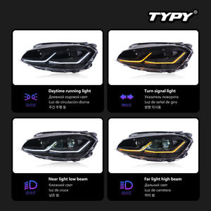 Conjunto de Faros Delanteros TYPY para Golf 7 2013-2017, Conversión a LED con Proyector de Cielo Estrellado, Luces de Circulación Diurna, Señales de Giro Brillantes, 12V, Nuevo - Product Image 5