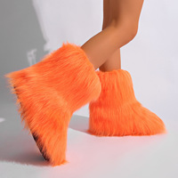 Nouveau Style Faux Renard En Peluche Bottes De Neige Chaud Moelleux Fourrure pour Hiver Y2K Hot Girl Bottes De Fourrure