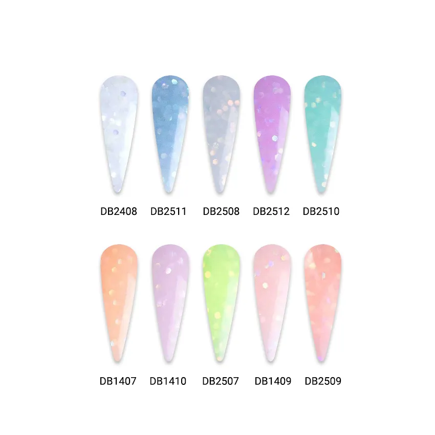 OEM Lapisan Dasar Karet Serpihan Warna-warni Gel Poles Glitter Uv Gel dengan Persediaan Kuku