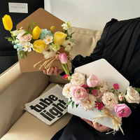 Boîte de fleurs en gros pour bouquets, emballage floral pour lettres d'amour romantiques, coffret cadeau pour anniversaire, fête, magasin de fleurs