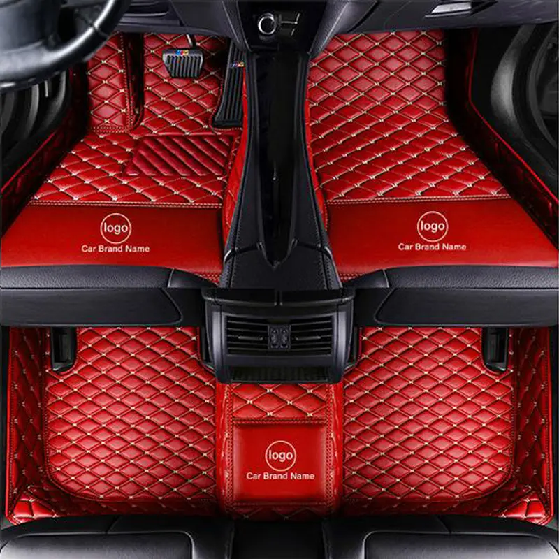 2023 LHD klassische ROTE Kaffee farbe Rechts links 5d Auto Fußmatten für Nissan X-Trail T30/Venza/Audi A6 C7/Jeep Gran
