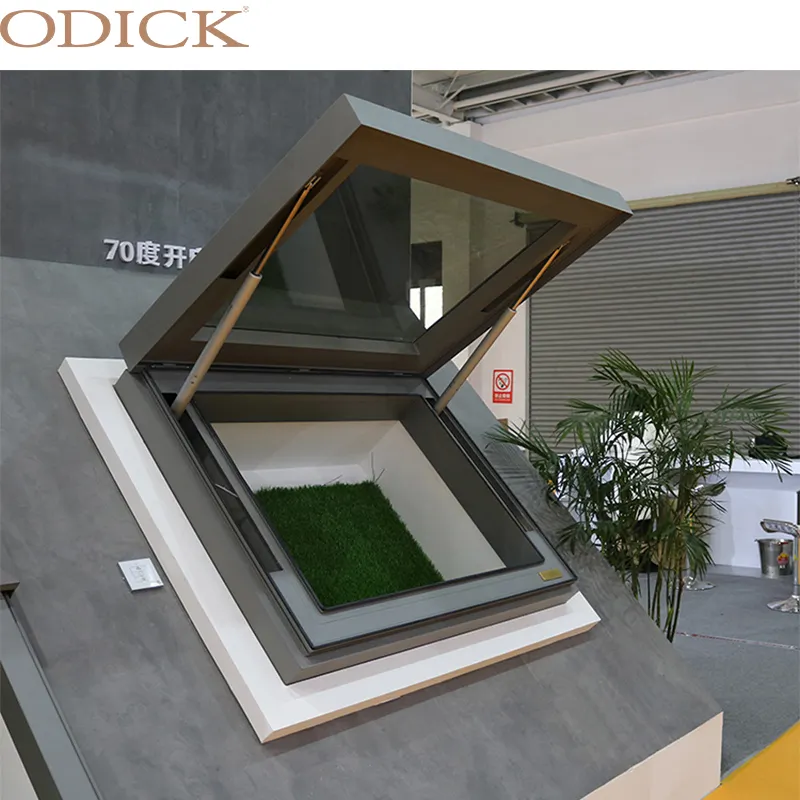Rahmen automatischer Fensteraufener günstiger Preis Dach echte runde Dachfenster Aluminiumlegierung Holzbox Edelstahl horizontal modern