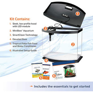 스마트 클린 기술 소형 5 갤런 블랙 LED 수족관 어항 키트 - Product Image 6
