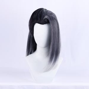 Vente en gros Jeu <span class=keywords><strong>Valorant</strong></span> <span class=keywords><strong>Cosplay</strong></span> 45cm Moyen Long Ombre Noir Argent Synthétique Anime Halloween Party Fade <span class=keywords><strong>Cosplay</strong></span> Perruque - Product Image 2