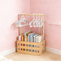 Panier de rangement en bois naturel avec poignée, organisateur de vêtements multifonctionnel en bois naturel pour la maison, à suspendre en intérieur