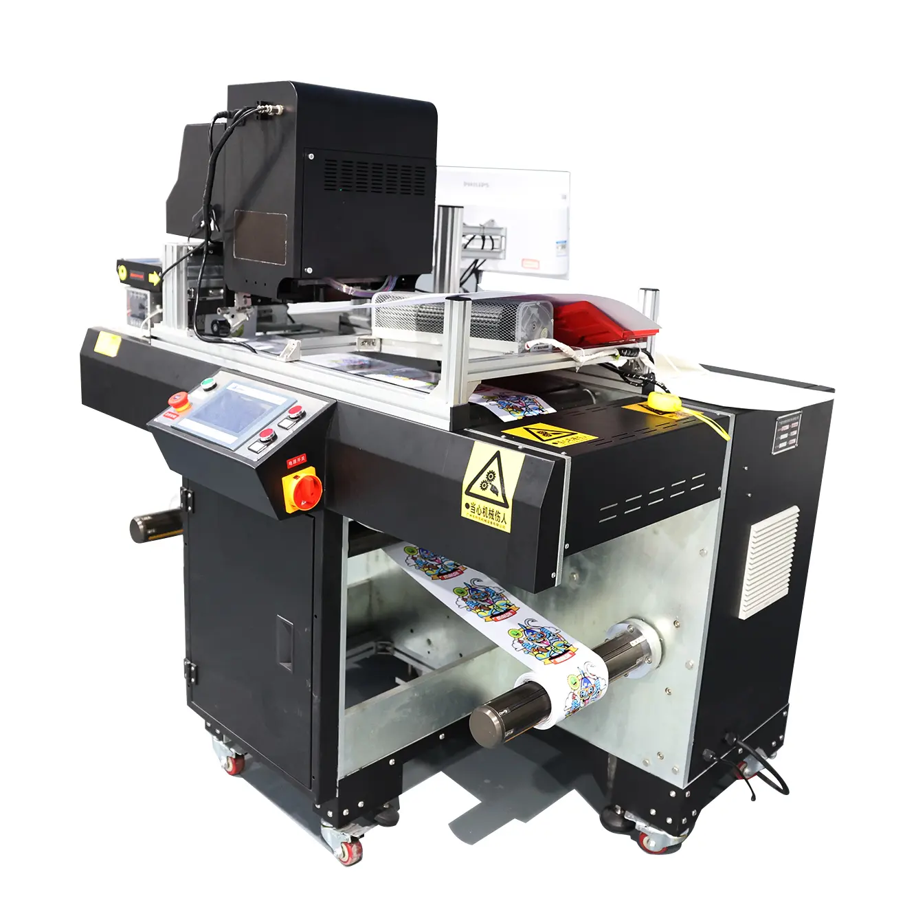 थोक हाई स्पीड इंकजेट प्रिंटिंग स्वचालित डिजिटल रोल टू रोल सिंगल पास डिजिटल लेबलिंग मशीन