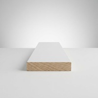 Plinthe intérieure plate blanche apprêtée en pin moderne, écologique, anti-insectes, facile à installer, 2,44 m, pour hôtels et hôpitaux