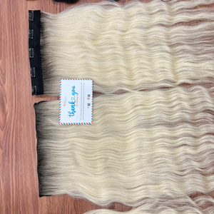 HOT: Ombre Color ondulado resistente al calor Super doble Clip sintético dibujado en piezas de cabello con 5 unids/set extensión de cabello sintético - Product Image 5