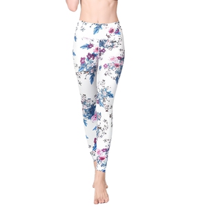 Leggings de Yoga de Cintura Alta con Estampado Floral, Largos, de Spandex y Poliéster, Pantalones Deportivos para Mujer - Product Image 1