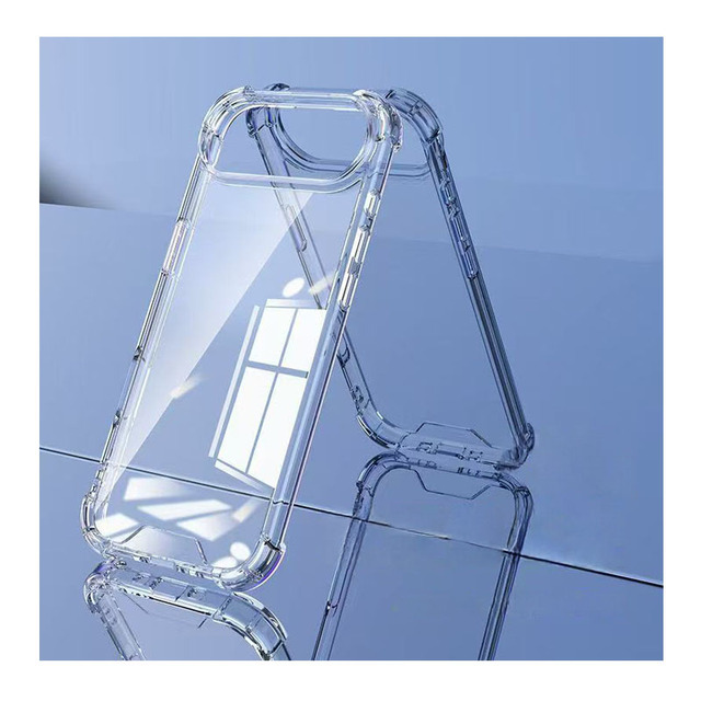 Crystal Clear Hard Back Acrylic Soft TPU Anti-falling Shockproof 2in1 1mm Case Transparent for iPhone 17 Pro Max Air