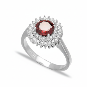 <b>Garnet</b> Stone Dainty Design Turkish <b>Rings</b> Handcrafted Wholesale Trendy Fashion 925 Sterling <b>Silver</b> Jewelry - Product Image 2