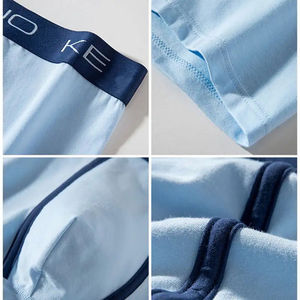 Venta al por mayor de calzoncillos bóxer para hombre, ropa interior para hombre con logotipo personalizado, calzoncillos cortos clásicos cómodos de algodón para hombre - Product Image 3