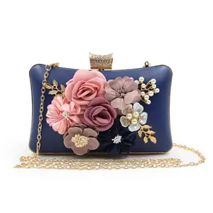 Amazon explosion flower evening bags high-grade diamonds evening dress clutch bag ladies beads embroidered bags