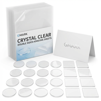 Feuilles adhésives double face pour montage à froid, transparentes, réutilisables, en mousse de 1,5 mm, rondes et carrées, tampons adhésifs
