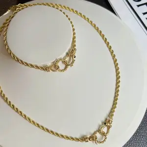 Neuheiten Luxus Mode AU750 Pure Real 18 Karat Gold Halskette Armband Sets Fine Jewelry Damen Damen Halsketten Set Schmuck