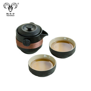 Juego creativo de cerámica de estilo chino, juego de té de cerámica de <span class=keywords><strong>kung</strong></span>-<span class=keywords><strong>fu</strong></span>, taza de café de cerámica negra, taza de viaje - Product Image 2