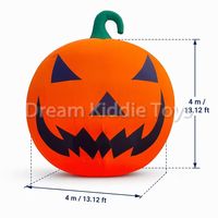 Citrouille gonflable géante de 4 m avec souffleur, décoration publicitaire d'Halloween pour événements commerciaux en extérieur, idéale pour les centres commerciaux et les pelouses