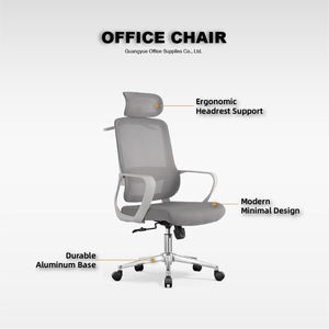 Baş Destekli, Kalın Minderli Oturma Yeri ve Demir Beş Yıldızlı Tabanlı Ergonomik Yüksek Sırtlı Fileli Ofis Koltuğu - Product Image 2