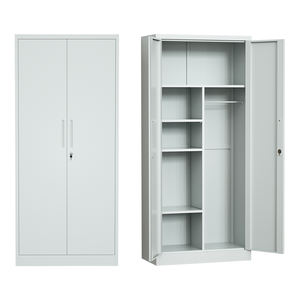 2 דלתות לוקר מתכת רב פונקציה עם ארון בגדים מודרני מילוי ארונות פלדה צוות במפעל לסדנה - Product Image 1