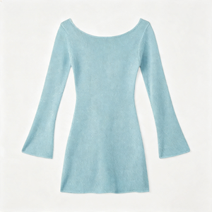 Daily Casual Street Occasion Minimal Fashion Design Custom Logo Available Sheer Knit Women's Summer <b>Dress</b> Bulk Wholesale - Product Image 3