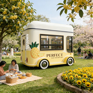 Carrito de Comida con Carga Solar, Carrito de Jugos Móvil de Bajo Consumo para Áreas Turísticas Remotas al Aire Libre - Product Image 1