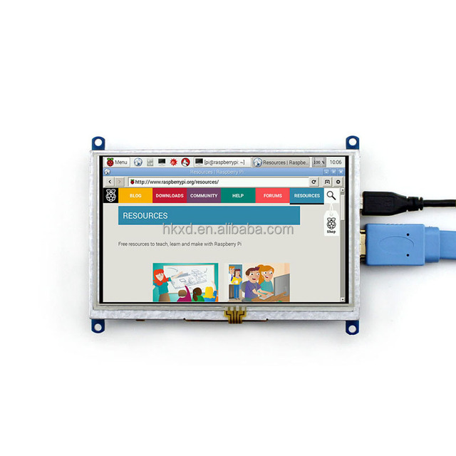 5inch HDI LCD (B) Resistive Touch Screen Display TFT LCD Panel Module 800*480 support RPi