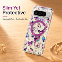 Étui magnétique pour Google Pixel 11 Pro XL, pour Pixel 10/10 Pro, gravure laser bleue petite marguerite, design floral tendance 10A