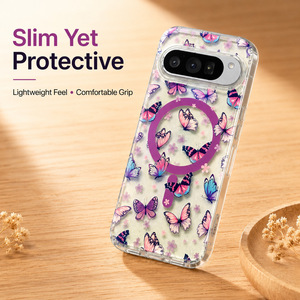 Magnetische Hülle für Google Pixel 11 Pro XL, für Pixel 10/10 Pro, kleine Gänseblümchen-Blau-Lasergravur 10A, modisches Blumendesign-Cover - Product Image 4