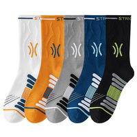 Chaussettes de sport pour hommes en coton anti-odeur respirantes pour basketball et badminton, logo personnalisé, vente en gros, usine OEM, faible MOQ