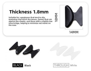 Butterfly-shaped Silicone Anti-Slip <strong>Glasses</strong> <strong>Nose</strong> Pads-Height-Increasing &amp; Anti-Pressure for Decoration - Product Image 2