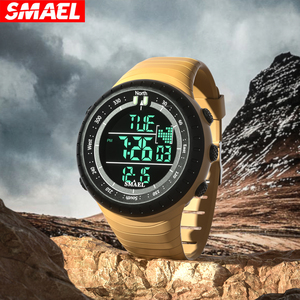 SMAEL 1237 Reloj de pulsera con logotipo de lujo para hombre Deporte al aire libre 30M Reloj cronógrafo impermeable Pantalla LED Alarma Cronómetro Banda de plástico - Product Image 1