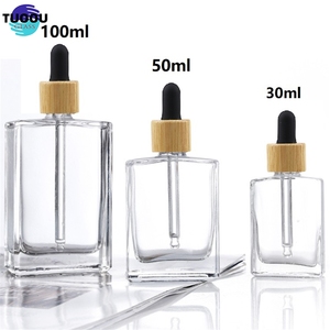 Carré plat Transparent peut traiter la couleur verre compte-gouttes essence bouteille d'huile essentielle - Product Image 2