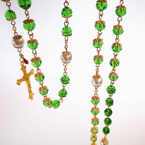 Gioielli Religiosi Cattolici per Donne, Medaglia Placcata <span class=keywords><strong>Oro</strong></span> con <span class=keywords><strong>Rosario</strong></span> <span class=keywords><strong>di</strong></span> Cristallo - Product Image 3