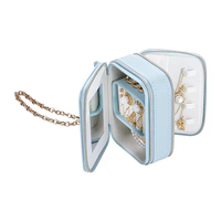 Étui de voyage pour bijoux, mini sac à main, boîte à bijoux avec miroir, organiseur de bagues, support pour boucles d'oreilles et rangement pour colliers