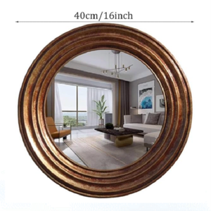 <span class=keywords><strong>Espejo</strong></span> Redondo Decorativo <span class=keywords><strong>Antiguo</strong></span> <span class=keywords><strong>con</strong></span> <span class=keywords><strong>Marco</strong></span> Dorado Bronceado para Sala <span class=keywords><strong>de</strong></span> Estar, Dormitorio y Decoración Vintage Elegante para el Hogar - Product Image 5