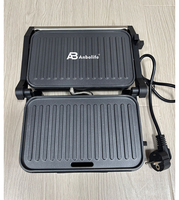 Anbolife HOT 1000W Mini Grill Électrique Sans Fumée pour Intérieur, Appareil de Cuisine Compact, Mini Grill de Contact pour 2 Tranches