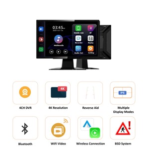 Monitor con pantalla táctil de 10,36 pulgadas y 4 canales 1080P para coche, furgoneta, camión, IA, BSD, Android Auto - Product Image 2