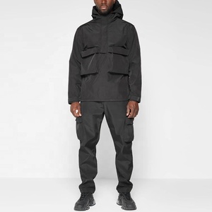 Sweat-shirt à capuche pour homme, veste imperméable, à la mode, personnalisé, multipoche, 1/4, Zip, moto, Cargo, Anorak - Product Image 6