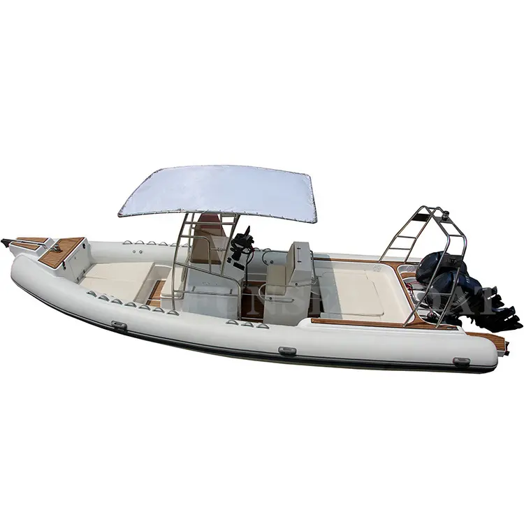 新製品28ft 8.3 meters 860 big fiberglass hull luxury deep sea PVC or orca hypalon rigid inflatable yacht rib boat