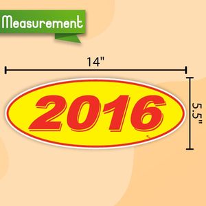 Autocollant de fenêtre de voiture ovale 2016 en vinyle auto-adhésif, impression numérique, pelliculage brillant, motif numérique - Product Image 3