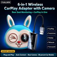 Adaptador Inalámbrico CarPlay, Monitor para Bebés, Cámara para Auto 6 en 1, Kit Samsung Dex, 1 Año de Garantía, Ajuste Universal, Nuevo, Rápido