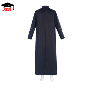 Robe <span class=keywords><strong>de</strong></span> <span class=keywords><strong>prêtre</strong></span> noire avec détails dorés, style robe <span class=keywords><strong>de</strong></span> chœur d'église - Product Image 2